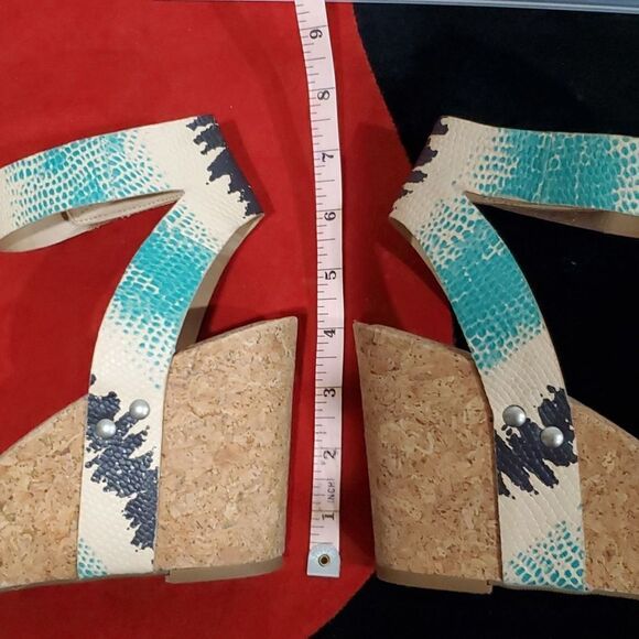 Lucky Genuine Leather McDowell Wedges in Snakeskin Size 8.5 - Picture 8 of 12